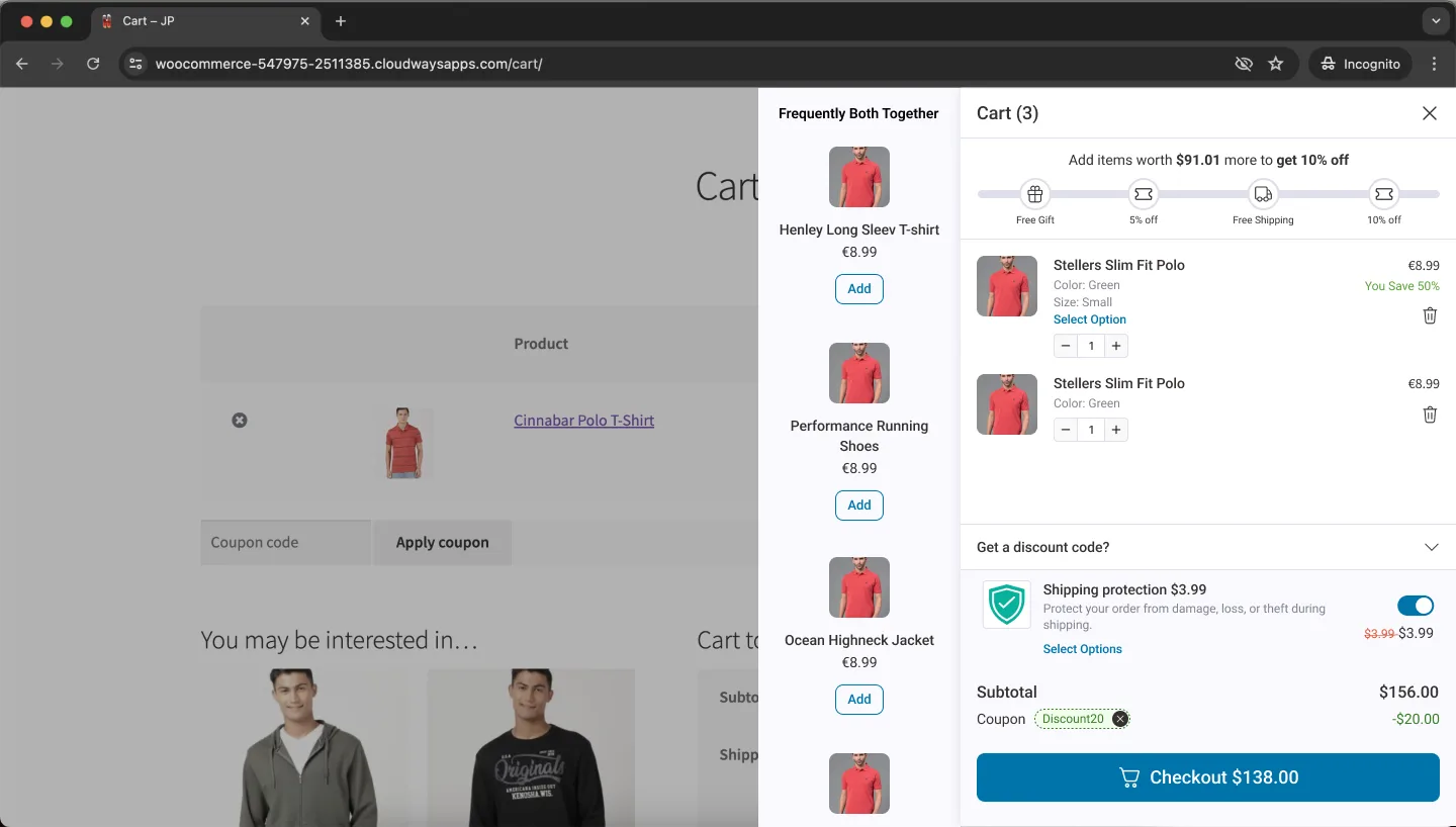 Project Funnel Sliding Cart — product interface