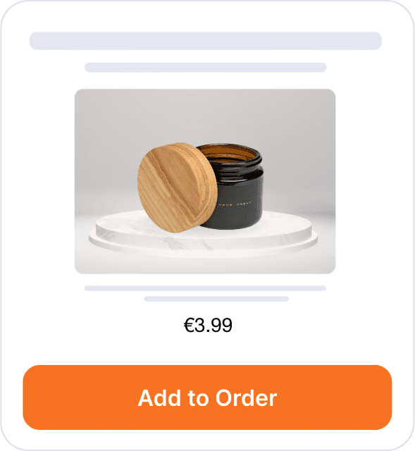 Upsell offer card showing product recommendation and one-click purchase