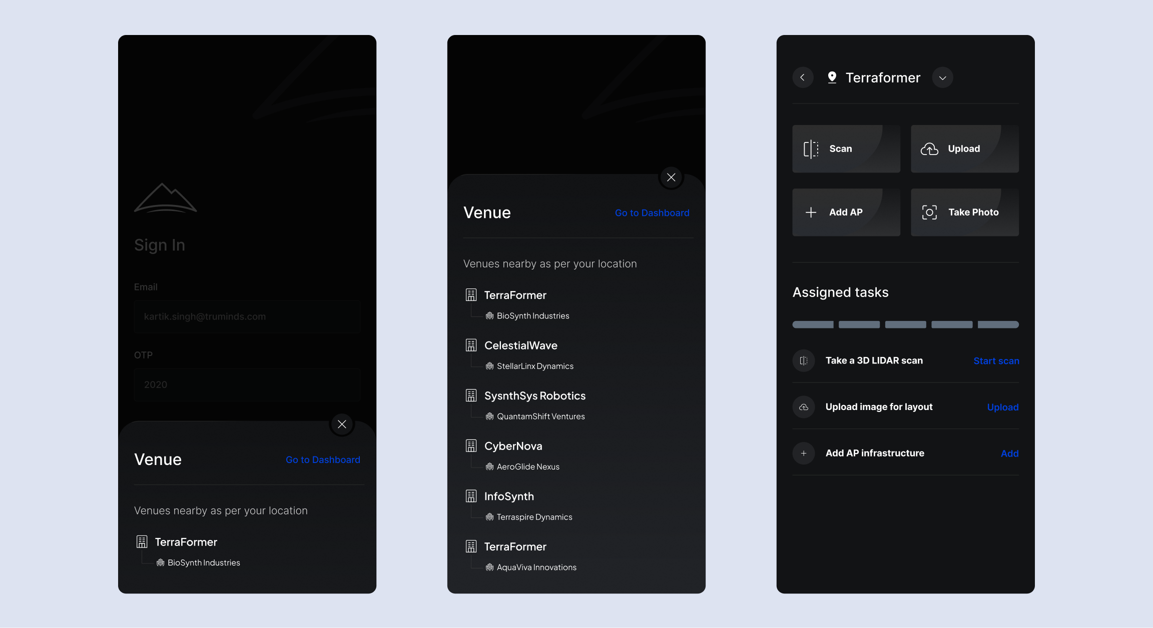 Navigate and monitor your venues