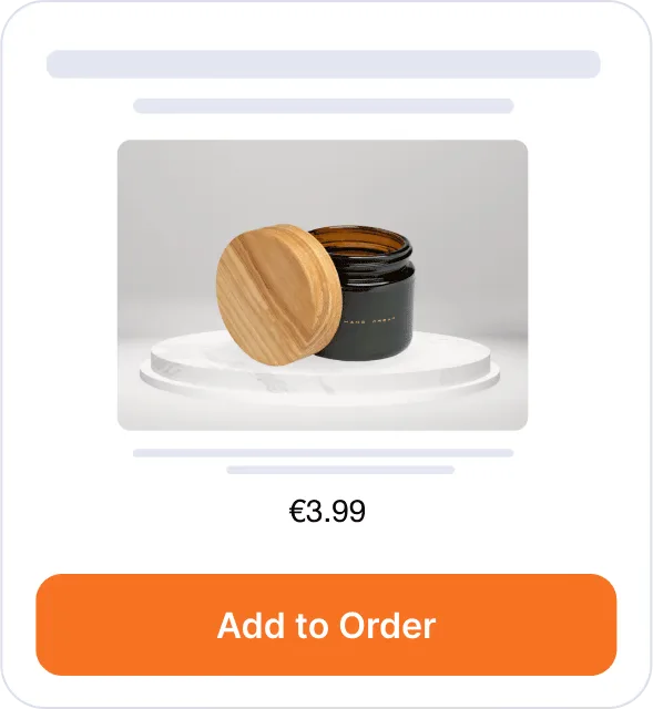 Upsell offer card showing product recommendation and one-click purchase