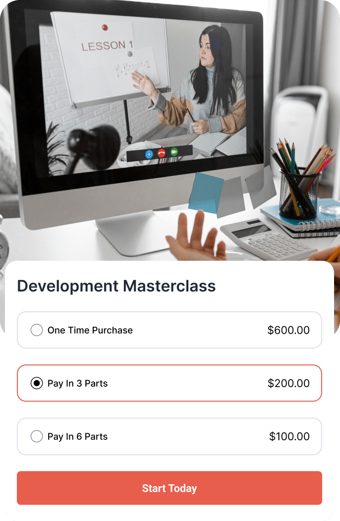 Installments and mobile subscription checkout interface